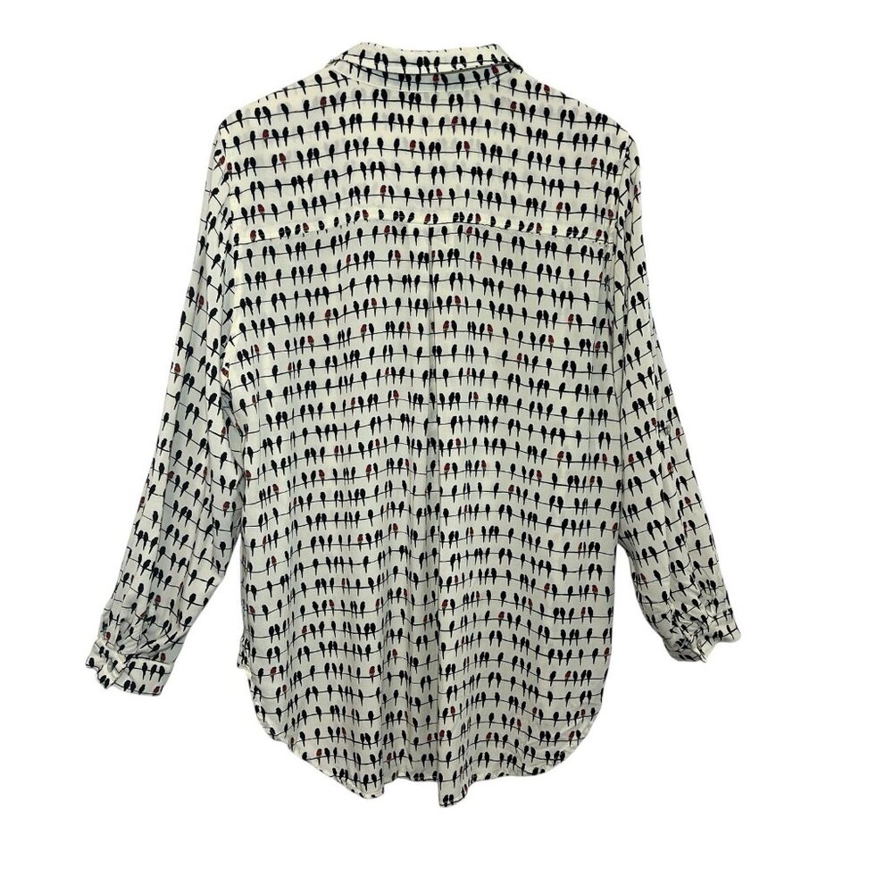 Jane and Delancey Women’s Blouse Birds Tab Sleeve Button Rayon Shirt Plus 1X - Picture 3 of 11